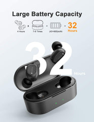 QCY T2C Wireless Headphones Bluetooth Headset Wireless Earphones IPX5 Waterproof 35H Playtime  (Black)