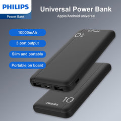 Philips Powerbank 10000mAh Power Bank USB Portable Reliable 5V 2.1A DLP1810NW (White)