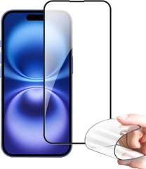 BUCKKO Ceramic Film Screen Protector for iPhone 16, HD Transparent, Anti-Fingerprint, Scratch-Resistant, Full Coverage, No Broken Edges, PET Material, Glossy Finish- 1Pack