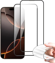 BUCKKO Ceramic Film Screen Protector for iPhone 16 Pro, HD Transparent, Anti-Fingerprint, Scratch-Resistant, Full Coverage, No Broken Edges, PET Material, Glossy Finish- 2Pack