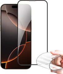 BUCKKO Ceramic Film Screen Protector for iPhone 16 Pro, HD Transparent, Anti-Fingerprint, Scratch-Resistant, Full Coverage, No Broken Edges, PET Material, Matte Finish- 1Pack