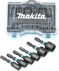 Makita Hex Impact Socket Bit Set 6, 7, 8, 10, 12, 13mm with Magnet 1/4 BLACK Series E-18035 for Impact Driver, etc. [Parallel Import]
