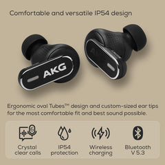 AKG N5 Hybrid - Noise Cancelling Earbuds - Black 1 x TWS Headphone Silicone