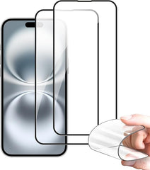 BUCKKO Ceramic Film Screen Protector for iPhone 16 Plus, HD Transparent, Anti-Fingerprint, Scratch-Resistant, Full Coverage, No Broken Edges, PET Material, Glossy Finish- 2-Packs