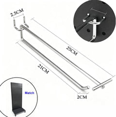 BUCKKO Heavy Duty Wall Panel Display Stand, Retail Rack, Shop Display Rack, with 15 Hooks, Heavy Detachable Rack for Easy Transport and Assembling, Commcercial and retail, for Office/Home (1 set)