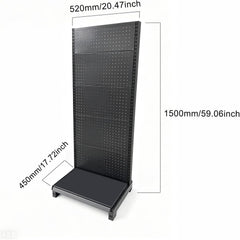 BUCKKO Heavy Duty Wall Panel Display Stand, Retail Rack, Shop Display Rack, with 15 Hooks, Heavy Detachable Rack for Easy Transport and Assembling, Commcercial and retail, for Office/Home (1 set)
