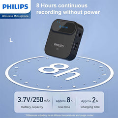 Philips 2.4 Ghz Wireless Microphone, 360 Degree Sound Collecting, Pin Microphone, Ultra Long Distance Transmission, Dsp Noise Canceling, Automatic Pairing, Monitoring Function (1 + 1)
