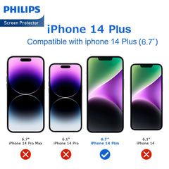 Philips High Transparency Tempered Glass Screen Protector for iPhone 14 Plus DLK1203 - 3 Pack (3 Pcs)