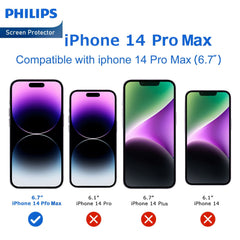 Philips High Transparency Tempered Glass Screen Protector for iPhone 14 Pro Max DLK1206 - 2 Pack (2 Pcs)