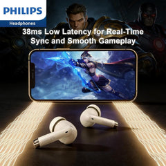 Philips TAT2020 True Wireless Bluetooth 5.4 Earbuds | 20H Total Playtime USB-C Case | Clear Calls w/ENC Noise Cancellation Mic | IPX5 Water Resistant for Sport/Gym/Travel | in-Ear Touch Control-Pink
