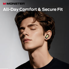 Monster N-Lite 217 Wireless Earbuds, Bluetooth 6.0 in-Ear Headphones, Black Stereo User Manual Charging Case Plastic