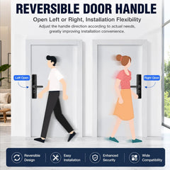 BUCKKO Locks Fingerprint Smart Door Lock with a Deadbolt, 6 in 1 Keyless Entry Door Knob with APP/Keypad Code/Keys/Fingerprint/IC Card/Deadbolt, Electronic Keypad Lock, Smart Locks for Front Door