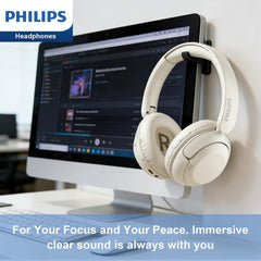 Philips TAH1120 Lightweight On-Ear Wireless Bluetooth Headphones with Passive Noise Isolation - up to 55 Hours Playtime, Clear Calls, Dynamic Bass, 2 Hours USB-C Charging - Beige