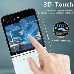 BUCKKO Screen Protector for Samsung Galaxy Z Flip 6 Front Screen 3.4 inches, Shatter Resistance, Tempered Glass Film, Fingerprint ID Compatible, HD Clear, CF 3-Pack
