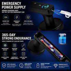 BUCKKO Locks Smart Lock 6 in 1, Fingerprint Door Lock Set, Keyless Entry Door Knob with APP/Code/Keys/Fingerprint, Electronic Keypad Lock Remote APP Control, Reversible Handle