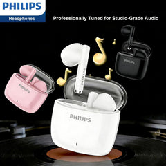 Philips Wireless Earbuds with Hi-Res Audio, Deluxe HS Semi in-Ear Headphones with LDAC, ENC Clear Call, 13mm Large Driver, Game Mode, in-Ear Detection, Total 20H (Black)