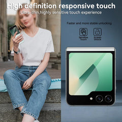 BUCKKO Screen Protector for Samsung Galaxy Z Flip 6 Front Screen 3.4 inches, Shatter Resistance, Tempered Glass Film, Fingerprint ID Compatible, HD Clear, CF 3-Pack