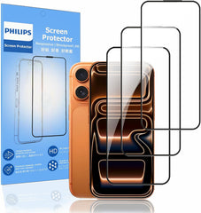 Philips Screen Protector for iPhone 16 Pro Max/ 17 Pro Max, Tempered Glass Film with accessories CF 3-Pack