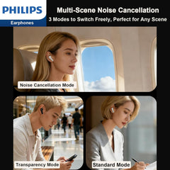 Philips Wireless Bluetooth Headphones Touchscreen-ENC Noise Cancelling Versatile in-Ear Long Battery Life Bluetooth 6.0 IPX7 Waterproof Compatible with iPhone/Samsung/iOS/Android/Tablet