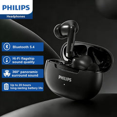 Philips TAT2020 True Wireless Bluetooth 5.4 Earbuds | 20H Total Playtime USB-C Case | Clear Calls w/ENC Noise Cancellation Mic | IPX5 Water Resistant for Sport/Gym/Travel | in-Ear Touch Control