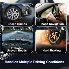 Philips Car Dashboard Phone Holder Stand Mount, Gravity Bracket, Secure, Adjustable, Long Arm iPhone, Android Black