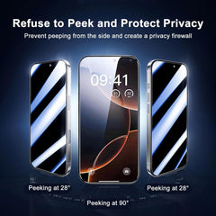 BUCKKO Ceramic Film Anti-Peek Screen Protector for iPhone 16, High Transparent, Anti-Fingerprint, Scratch-Resistant, Full Coverage, No Broken Edges, PET Material, Privacy Finish- 1Pack