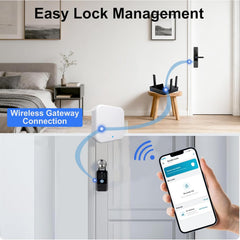 BUCKKO Locks Smart Door Lock WiFi Gateway, Compatible and Works with TTLock App Voice Control, Remote Control Deadbolt Door Lock, Bridge for Voice Control