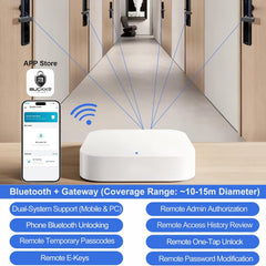 BUCKKO Locks Smart Door Lock WiFi Gateway, Compatible and Works with TTLock App Voice Control, Remote Control Deadbolt Door Lock, Bridge for Voice Control