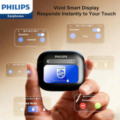Philips Wireless Bluetooth Headphones Touchscreen-ENC Noise Cancelling Versatile in-Ear Long Battery Life Bluetooth 6.0 IPX7 Waterproof Compatible with iPhone/Samsung/iOS/Android/Tablet
