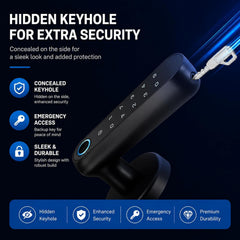 BUCKKO Locks Smart Lock 6 in 1, Fingerprint Door Lock Set, Keyless Entry Door Knob with APP/Code/Keys/Fingerprint, Electronic Keypad Lock Remote APP Control, Reversible Handle