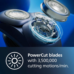 Philips Shaver 3000 Series - Wet & Dry Electric Shaver, PowerCut Blades, SkinGlide Protective Coating, Sensitive Mode, 50 Min. Runtime, Protection Cap, Model S3881/00