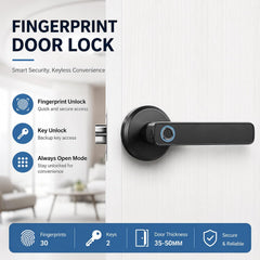 BUCKKO Locks Smart Lock 6 in 1, Fingerprint Door Lock Set, Keyless Entry Door Knob with APP/Code/Keys/Fingerprint, Electronic Keypad Lock Remote APP Control, Reversible Handle