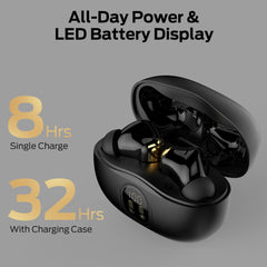 Monster N-Lite 217 Wireless Earbuds, Bluetooth 6.0 in-Ear Headphones, Black Stereo User Manual Charging Case Plastic