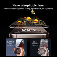 BUCKKO Ceramic Film Screen Protector for iPhone 16 Pro Max, HD Transparent, Anti-Fingerprint, Scratch-Resistant, Full Coverage, No Broken Edges, PET Material, Glossy Finish- 3Packs