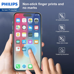 Philips Blue Light Filter Tempered Glass Screen Protector For iPhone 14 Pro - 4 Pack (4 Pcs)
