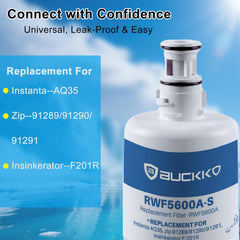 BUCKKO Compatible with Hydrotap Water Filter Replacement for Zip 91290, 91291, 91292, ZT402, Instanta AQ35 EWF-8005A, F-601R, 3M AP9351, AP9350+, AP9400, Puretec CC-QZP9102G - 1Pack