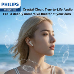 PHILIPS TAT1120 Wireless Earbuds,True Wireless Headphones,Powerful Bass with 13 mm Driver,Clear Call with Mic, Long-Hour Battery Life,Fast Charging,Bluetooth v5.4,IPX4 Rating,Ergonomic Design,Black