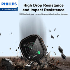 PHILIPS Case with Screen Protector for Apple Watch Ultra 2 49mm, Overall Protective Cover, Built-in Tempered Glass Film High Sensitivity (Clear)