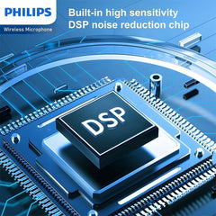 Philips 2.4 Ghz Wireless Microphone, 360 Degree Sound Collecting, Pin Microphone, Ultra Long Distance Transmission, Dsp Noise Canceling, Automatic Pairing, Monitoring Function (1 + 1)