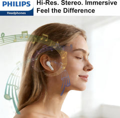 Philips TAT2020 True Wireless Bluetooth 5.4 Earbuds | 20H Total Playtime USB-C Case | Clear Calls w/ENC Noise Cancellation Mic | IPX5 Water Resistant for Sport/Gym/Travel | in-Ear Touch Control-Pink