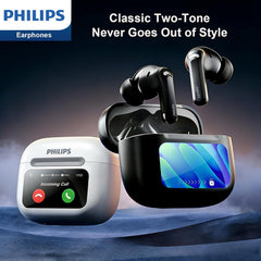 Philips Wireless Bluetooth Headphones Touchscreen-ENC Noise Cancelling Versatile in-Ear Long Battery Life Bluetooth 6.0 IPX7 Waterproof Compatible with iPhone/Samsung/iOS/Android/Tablet