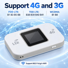 Zonch 4G LTE Pocket WiFi,4G Router with Sim Card Slot,300Mbps High Speed,4G Mobile WiFi Router for Mobile Phone Laptop Tablet white