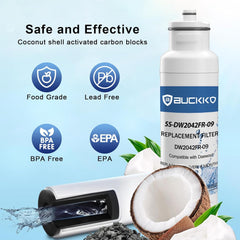 BUCKKO AH-DW2 Compatible Filter for Daewoo Aqua DW2042FR-09 Water Filter, DW2042F-09, FRNY225D2V, FRNY22D2V, FRNY22D2W ice and Water Filter