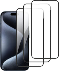 BUCKKO HD Clear Glass Screen Protector Film for iPhone 15 Pro Max, Tempered Glass Explosion-proof Nano Coated Filter for iPhone 15 Pro Max【Anti-Oil】【Anti-Shatter】【Anti-Fingerprint】【Full Coverage】【Hardness 9H】10D- 3 PCS