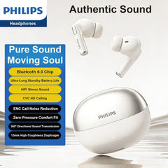 PHILIPS TAT1120 Wireless Earbuds,True Wireless Headphones,Powerful Bass with 13 mm Driver,Clear Call with Mic, Long-Hour Battery Life,Fast Charging,Bluetooth v5.4,IPX4 Rating,Ergonomic Design, White