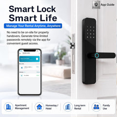 BUCKKO Locks Fingerprint Smart Door Lock with a Deadbolt, 6 in 1 Keyless Entry Door Knob with APP/Keypad Code/Keys/Fingerprint/IC Card/Deadbolt, Electronic Keypad Lock, Smart Locks for Front Door