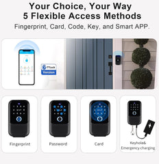 BUCKKO Smart Key Box IP65 Waterproof Bluetooth Lock Box Supports TTLock App and PIN Code Key Safe with 0 to 9 Digits Combination Code, Attach on object. Suitable for Outdoor, Home, Garage, Apartment.