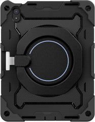 BUCKKO Case for iPad (A16) 11th/10th Generation 11/10.9 inch 2025/2022, Heavy Duty Shockproof Cover with 360° Rotating Handle/Bracket/Pen Holder/Shoulder Strap, Black