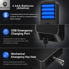 BUCKKO Locks Fingerprint Smart Door Lock with a Deadbolt, 6 in 1 Keyless Entry Door Knob with APP/Keypad Code/Keys/Fingerprint/IC Card/Deadbolt, Electronic Keypad Lock, Smart Locks for Front Door