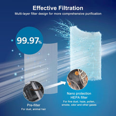 BUCKKO FY0194/30 HEPA Replacement Filter Compatible with Philips 800 & 800i Series Air Purifier (AC0820/30, AC0850/70), Replace Part # FY0194/30 - 2 Pack (2 Pcs)